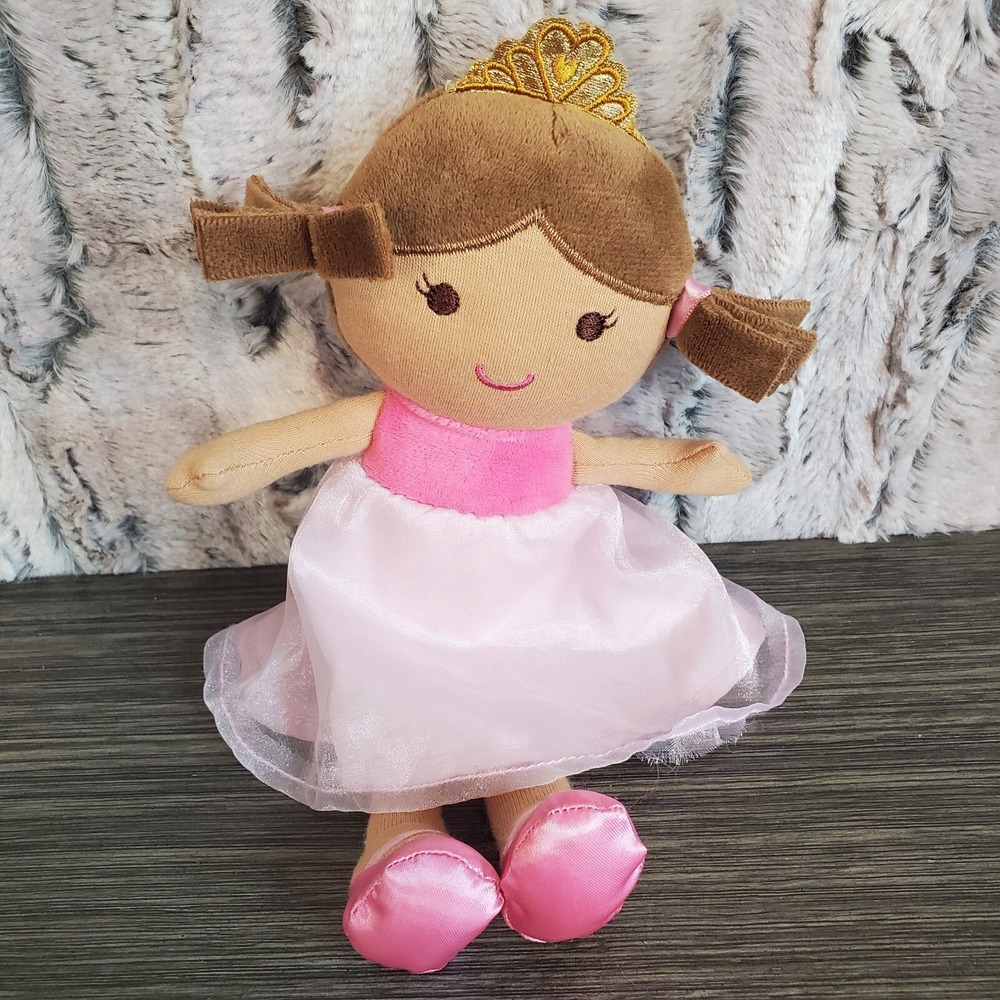 CARTER'S JUST ONE YOU 2016 PINK PRINCESS 11" Plush Rattle Doll Dark Skin Tone - Picture 1 of 6